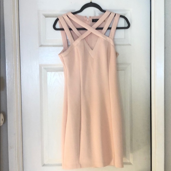 GUESS Blush Pink Body-Contour Mini-dress Size 6 - Picture 3 of 4